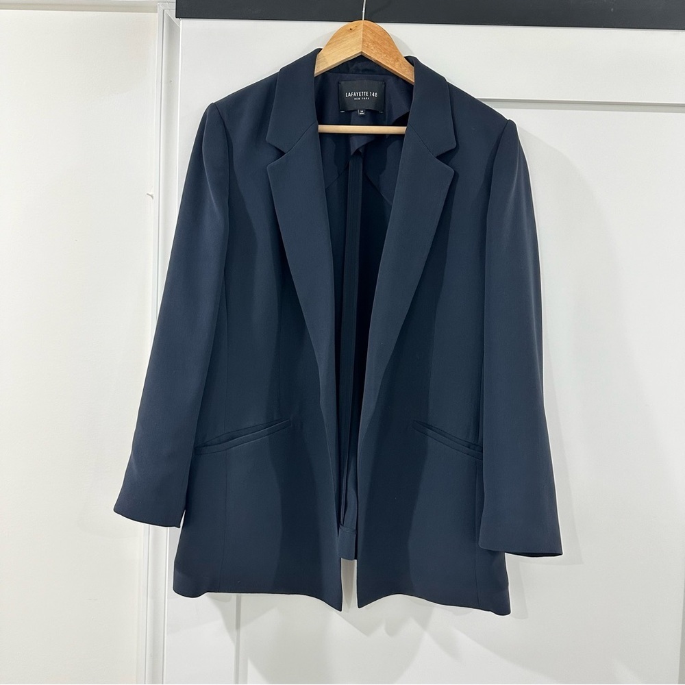 LAFAYETTE 148 NEW YORK Blazer jacket navy blue  size 14